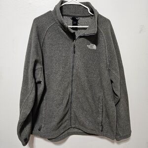 The North Face Jacket Men XL Gray Mock Neck Full Zip Fleece 100% Polyester B19
